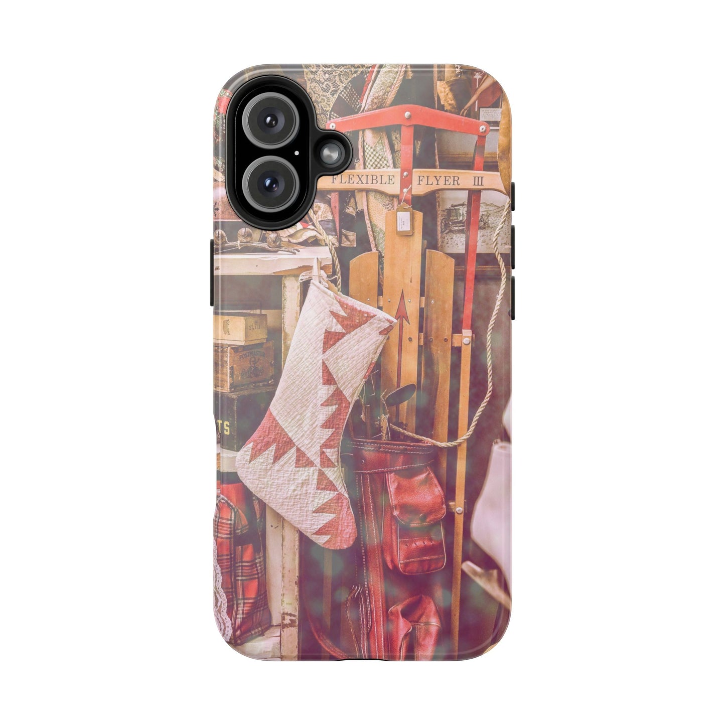 Vintage Ski Gear phone case | Retro winter sports collage