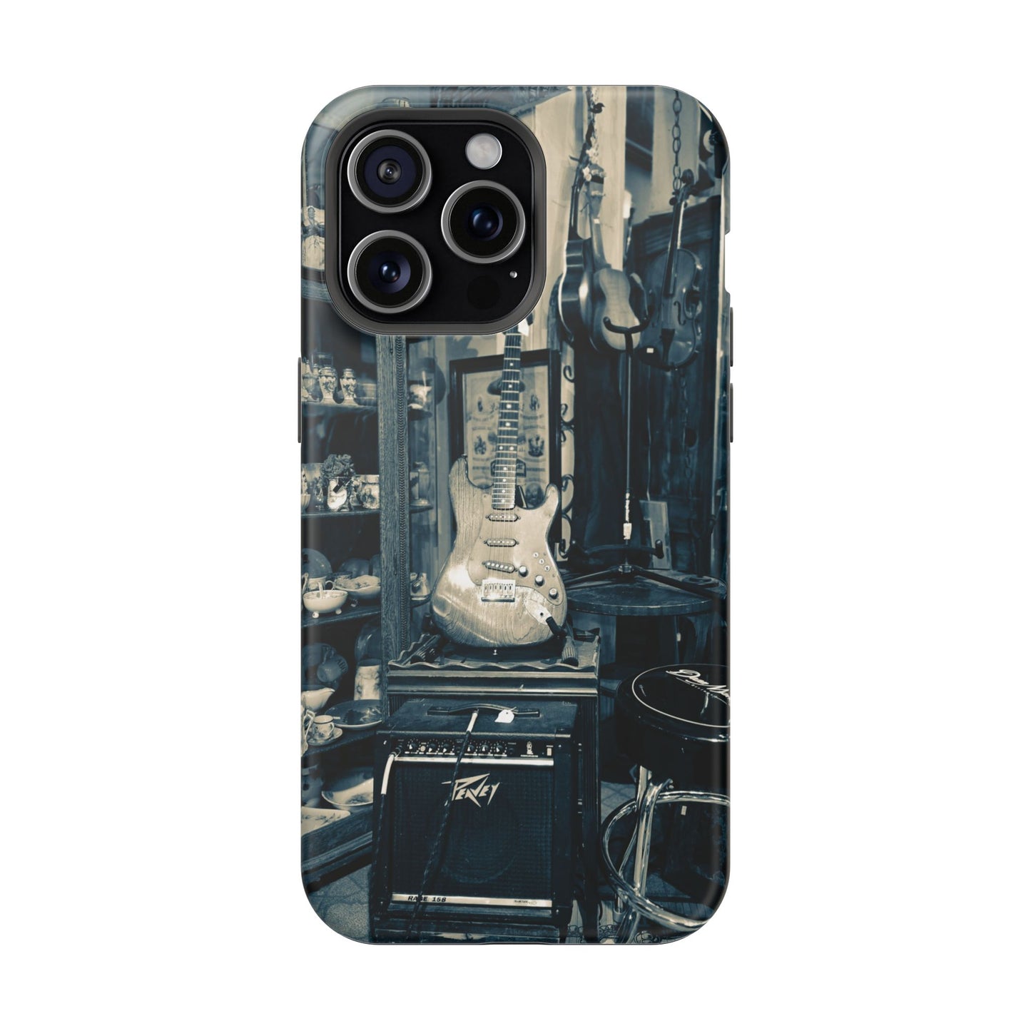 Vintage Electric Guitar Shop Phone Case | Magnetic Impact-Resistant Case