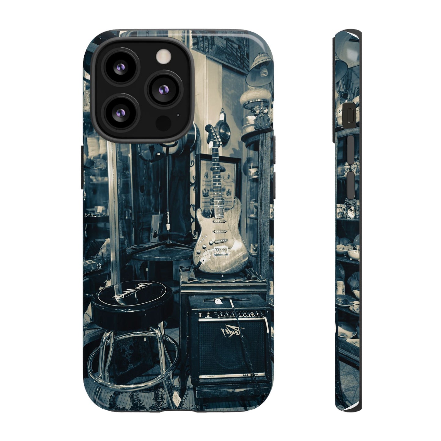 Guitar Vintage Phone Case, Tough Cases, Music Lover Gift, Rock & Roll Accessories, Unique Guitar Artwork, Phone Protection
