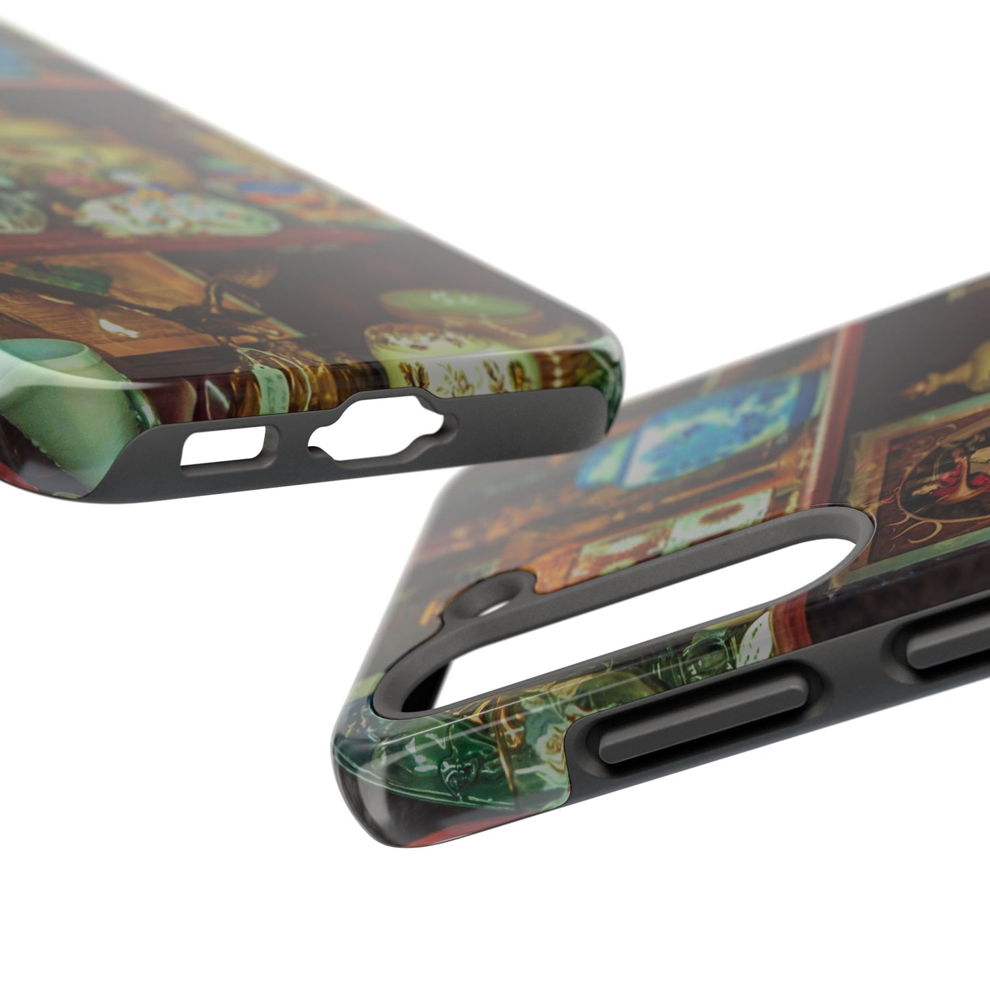 Vintage Curio Cabinet Tough Phone Case, Antique Shelf iPhone & Samsung Cover, Gift for Vintage Decor Lovers
