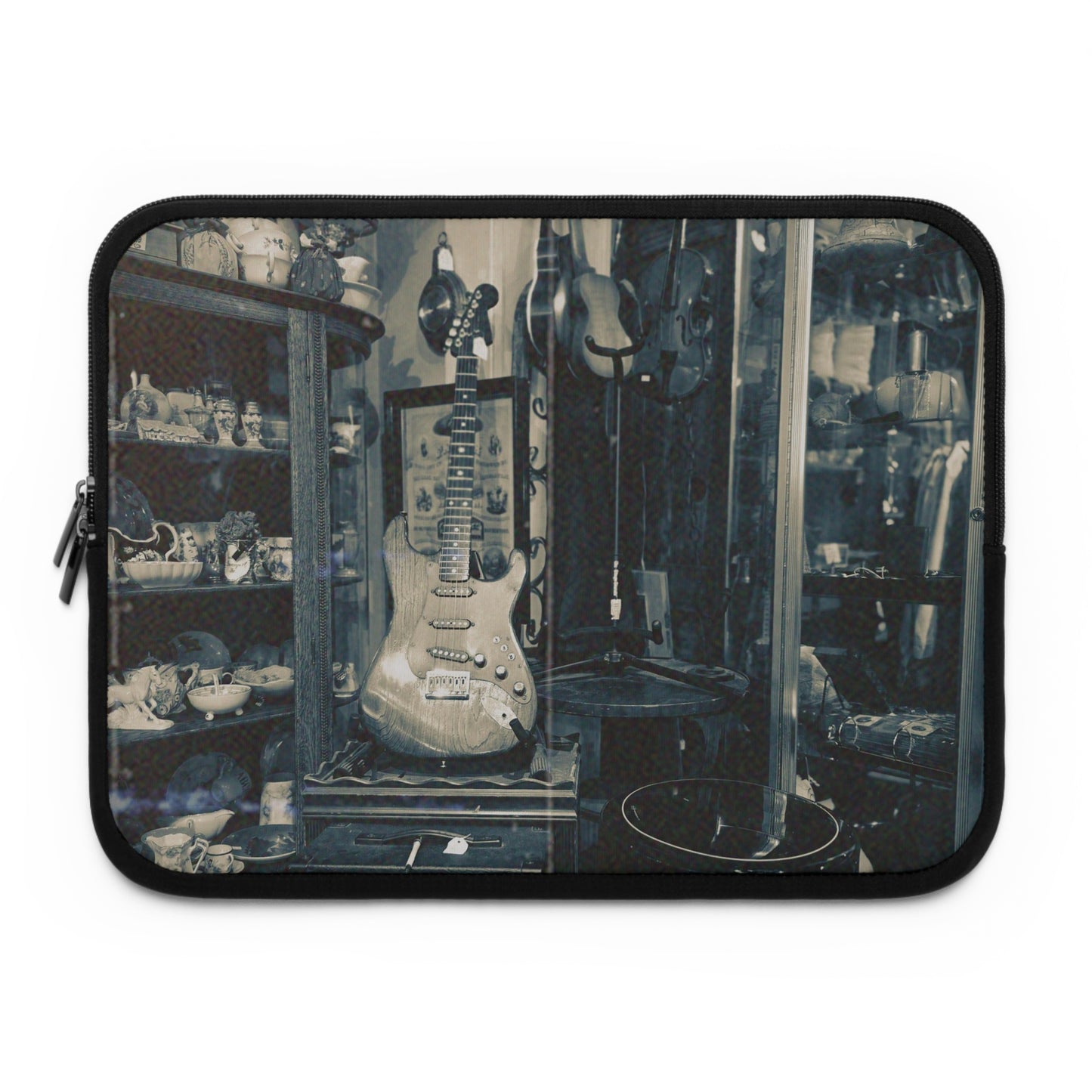 Vintage Electric Guitar Laptop Sleeve | Retro Padded Neoprene Computer Case for MacBook & Laptop