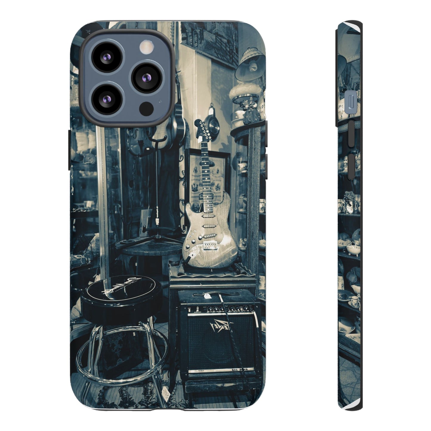 Guitar Vintage Phone Case, Tough Cases, Music Lover Gift, Rock & Roll Accessories, Unique Guitar Artwork, Phone Protection