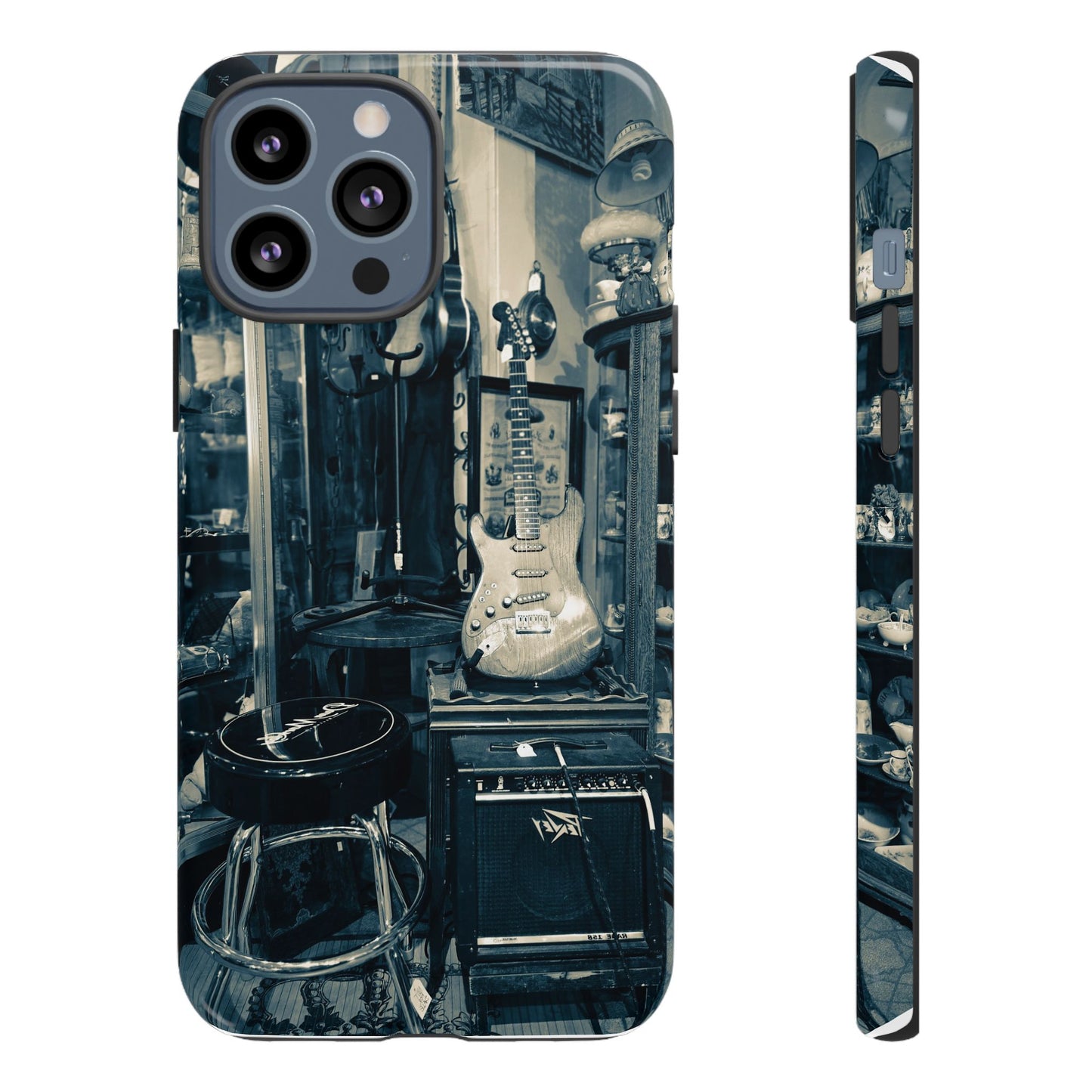 Guitar Vintage Phone Case, Tough Cases, Music Lover Gift, Rock & Roll Accessories, Unique Guitar Artwork, Phone Protection