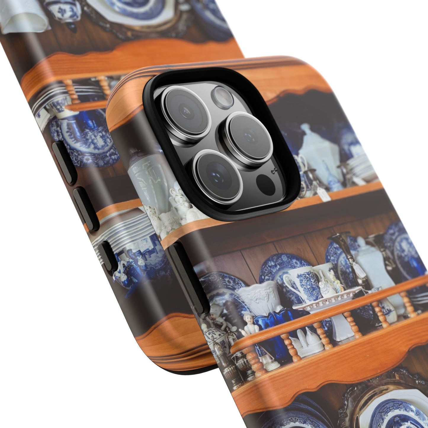 Blue & White Curio Charm Tough Phone Case. Classic China-Inspired Design with Timeless Elegance for Your iPhone, Samsung, or Google Pixel