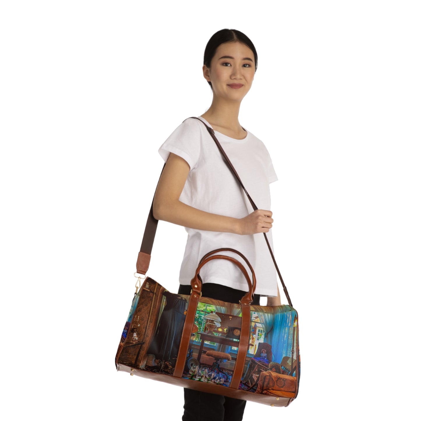 Vintage Cottage Travel Bag – Cozy Getaway Style with Waterproof Protection