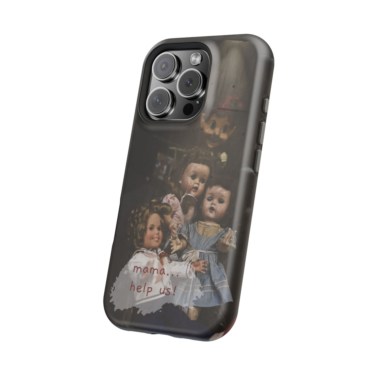 Personalized Creepy Doll MagSafe Tough Phone Case – Gothic Vintage Graphic