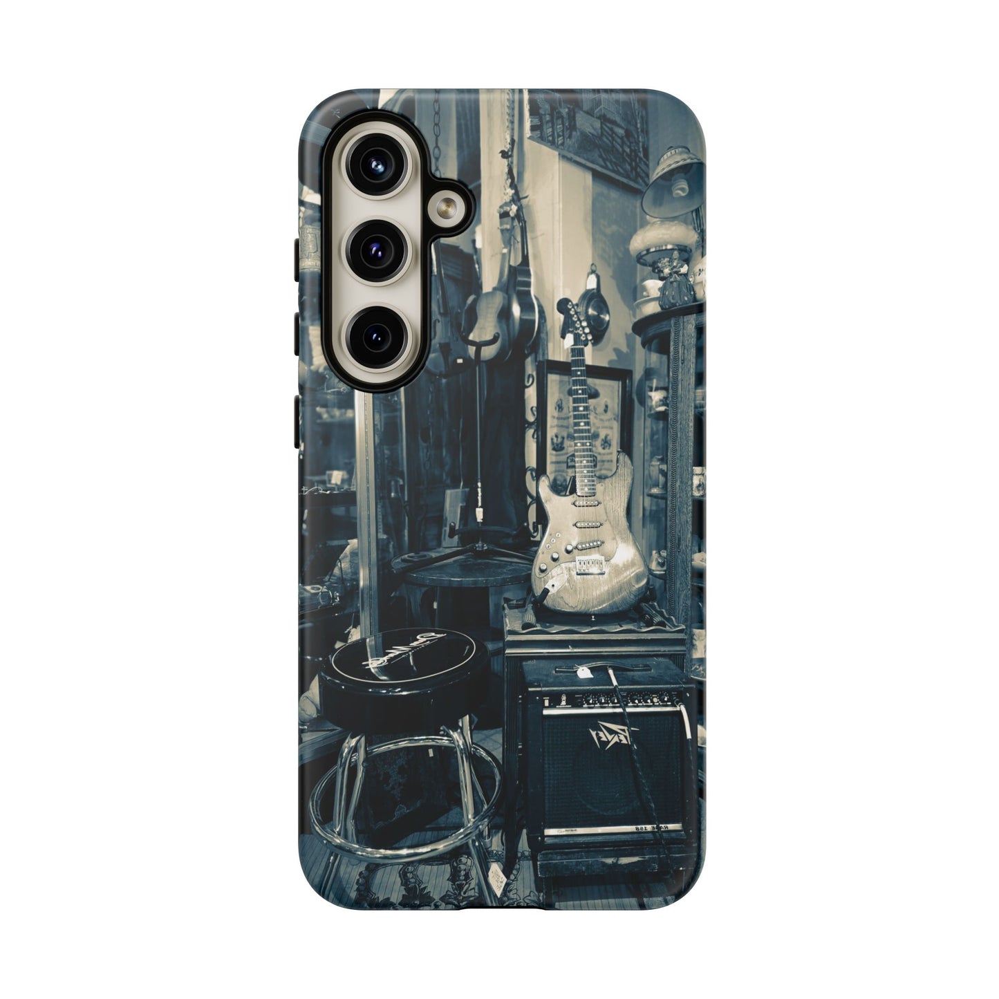 Guitar Vintage Phone Case, Tough Cases, Music Lover Gift, Rock & Roll Accessories, Unique Guitar Artwork, Phone Protection