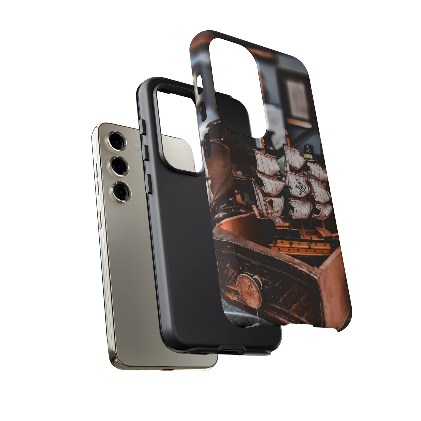 Vintage Ship-Inspired Phone Case, Nautical Design, Tough Phone Cover, Unique Gift for Sea Lovers, Perfect for Summer Adventures