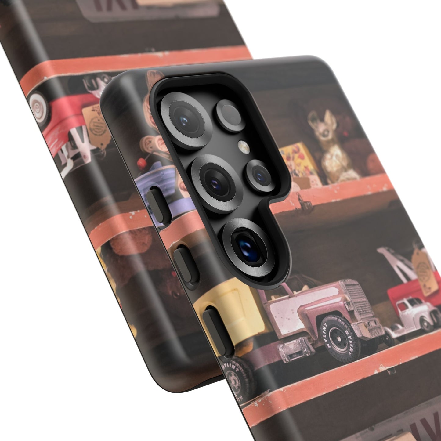 Vintage Toy Shelf Tough Phone Case, Nostalgic Collector Gift for iPhone, Samsung & Google Pixel