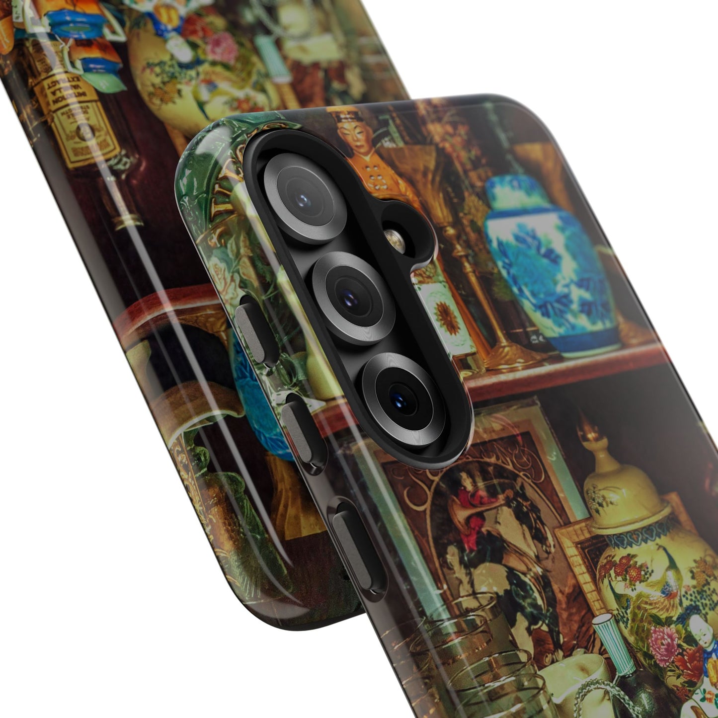 Vintage Curio Cabinet Tough Phone Case, Antique Shelf iPhone & Samsung Cover, Gift for Vintage Decor Lovers