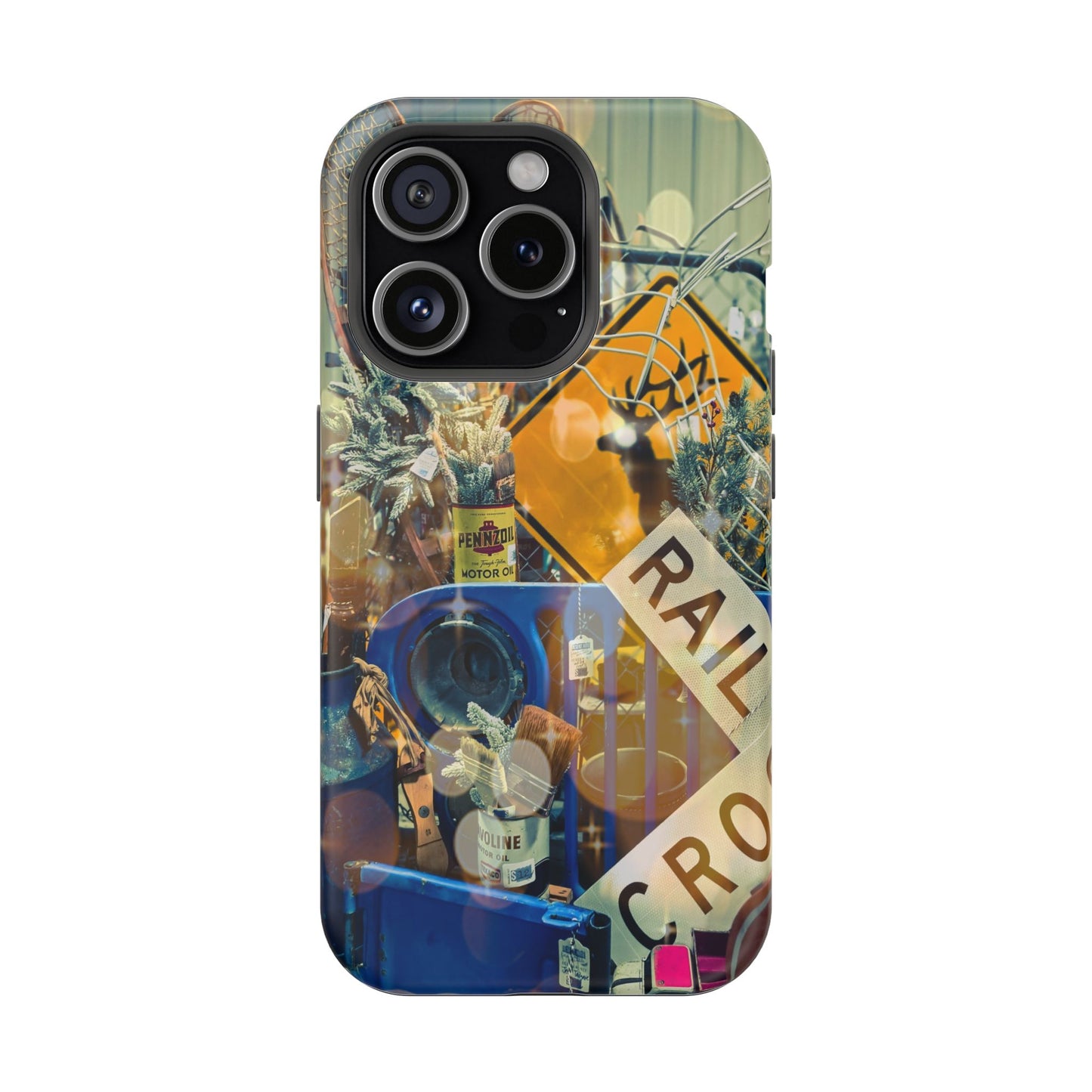 Vintage Railroad Crossing Collage Phone Case