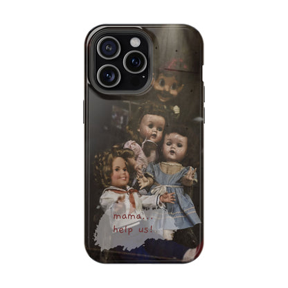 Personalized Creepy Doll MagSafe Tough Phone Case – Gothic Vintage Graphic