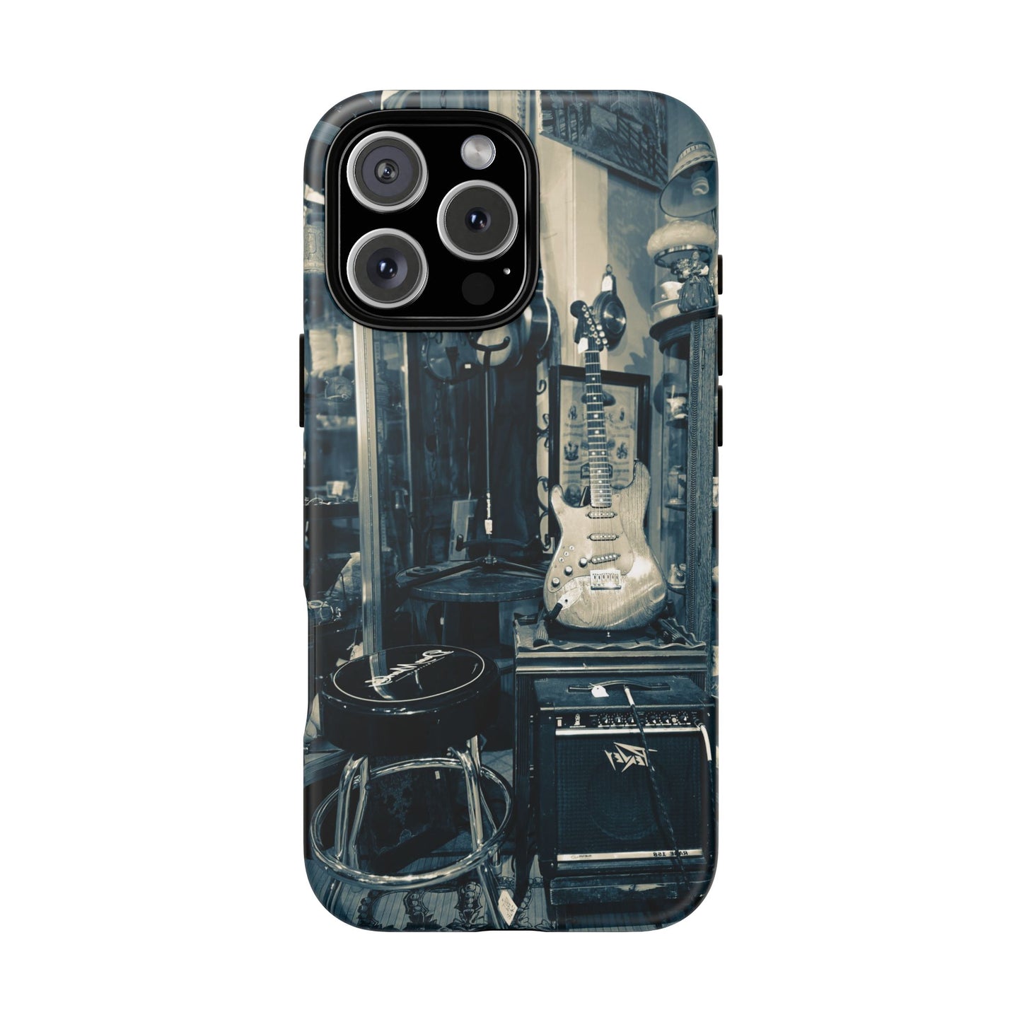 Guitar Vintage Phone Case, Tough Cases, Music Lover Gift, Rock & Roll Accessories, Unique Guitar Artwork, Phone Protection