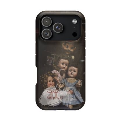 Personalized Creepy Doll MagSafe Tough Phone Case – Gothic Vintage Graphic