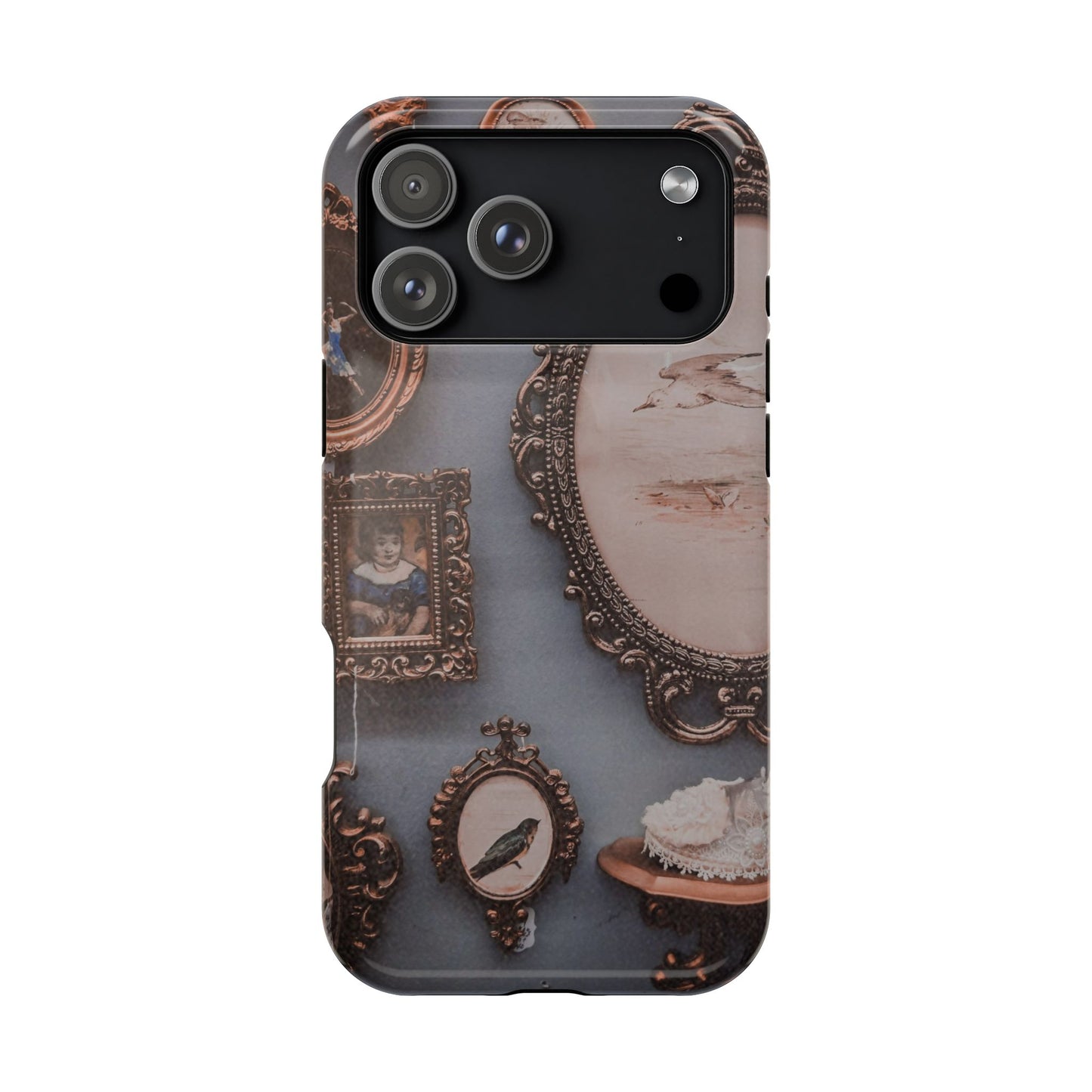 Vintage Frame Gallery Phone Case with MagSafe, Antique Wall Art Tough Case, Impact Resistant Protective Phone Cover