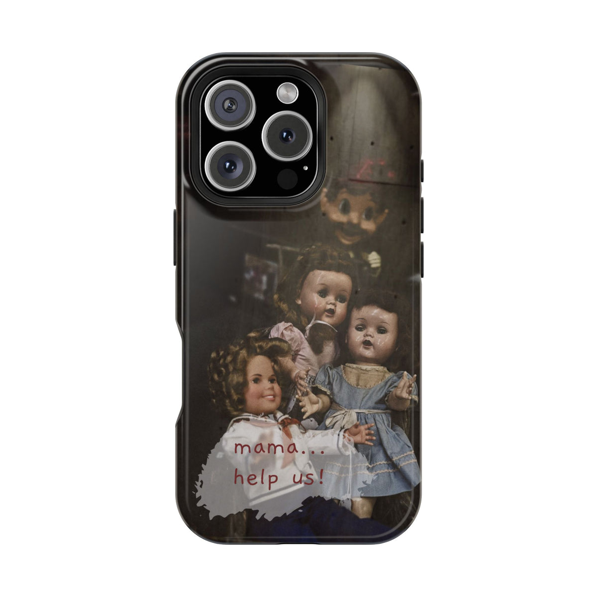 Personalized Creepy Doll MagSafe Tough Phone Case – Gothic Vintage Graphic