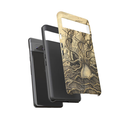 Vintage Kraken Tough Phone Case – Nautical Sea Monster Graphic