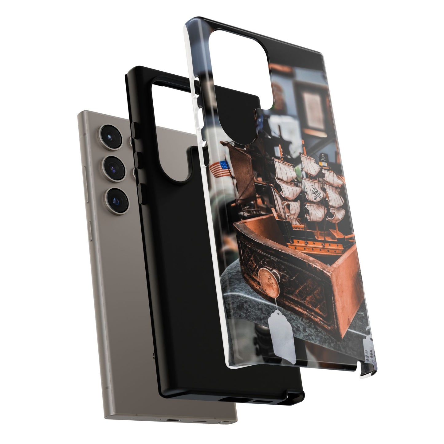 Vintage Ship-Inspired Phone Case, Nautical Design, Tough Phone Cover, Unique Gift for Sea Lovers, Perfect for Summer Adventures