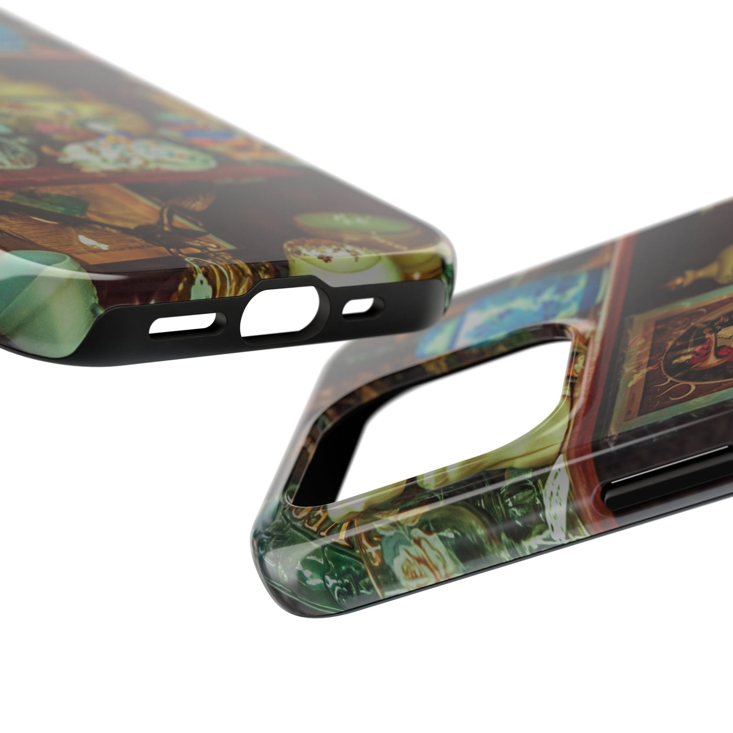 Vintage Curio Cabinet Tough Phone Case, Antique Shelf iPhone & Samsung Cover, Gift for Vintage Decor Lovers