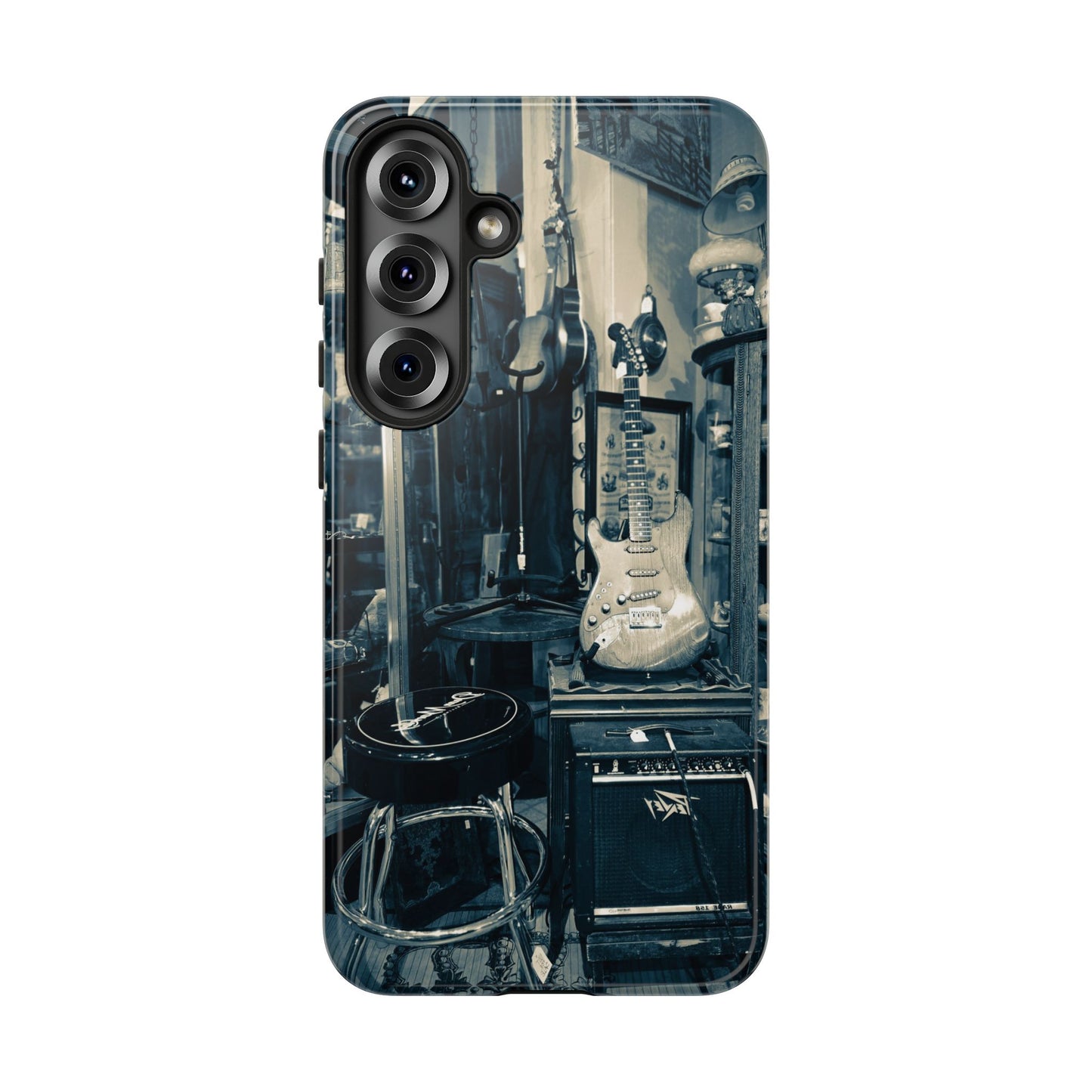 Guitar Vintage Phone Case, Tough Cases, Music Lover Gift, Rock & Roll Accessories, Unique Guitar Artwork, Phone Protection