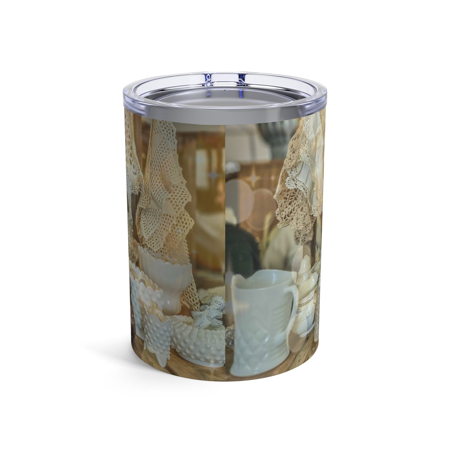 Vintage Glassware Pattern Tumbler | Antique Lace China Collage