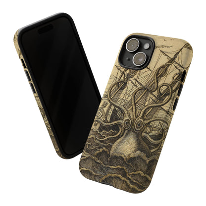 Vintage Kraken Tough Phone Case – Nautical Sea Monster Graphic