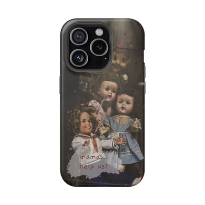 Personalized Creepy Doll MagSafe Tough Phone Case – Gothic Vintage Graphic
