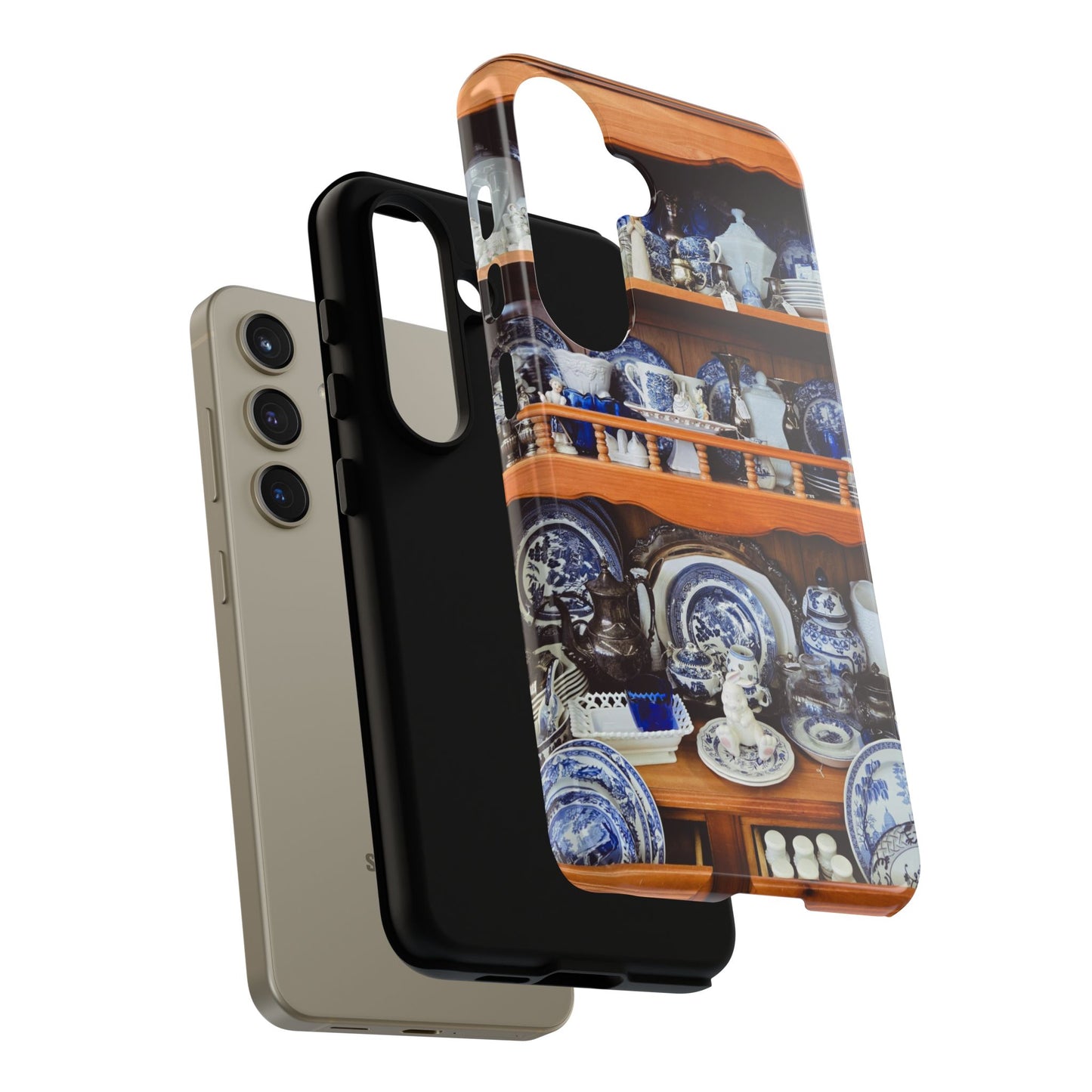 Blue & White Curio Charm Tough Phone Case. Classic China-Inspired Design with Timeless Elegance for Your iPhone, Samsung, or Google Pixel