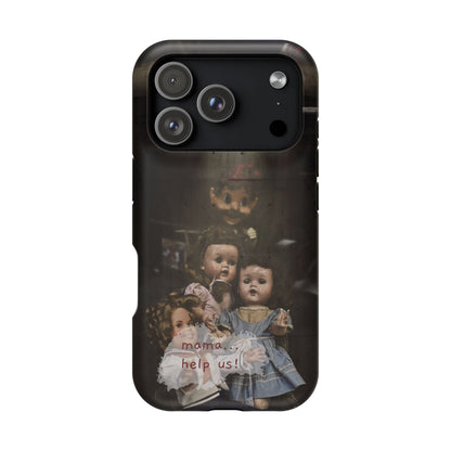 Personalized Creepy Doll MagSafe Tough Phone Case – Gothic Vintage Graphic