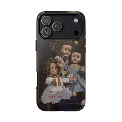 Personalized Creepy Doll Tough Phone Case – Gothic Vintage Graphic