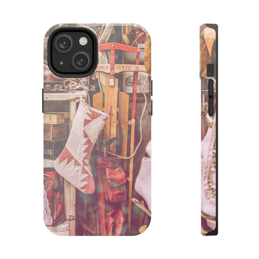 Vintage Ski Gear phone case | Retro winter sports collage