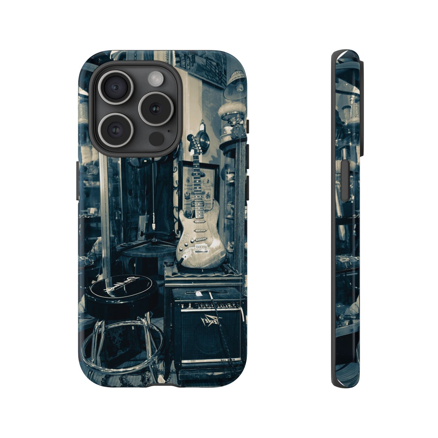 Guitar Vintage Phone Case, Tough Cases, Music Lover Gift, Rock & Roll Accessories, Unique Guitar Artwork, Phone Protection