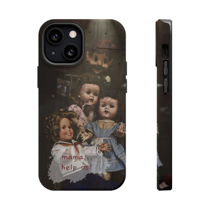 Personalized Creepy Doll MagSafe Tough Phone Case – Gothic Vintage Graphic