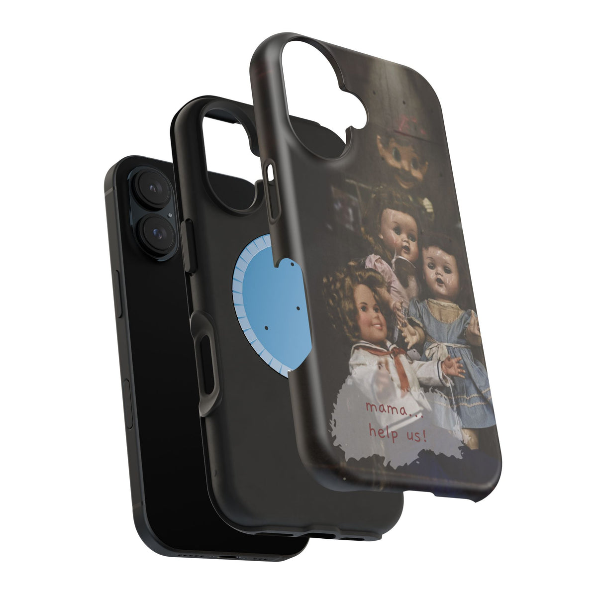 Personalized Creepy Doll MagSafe Tough Phone Case – Gothic Vintage Graphic