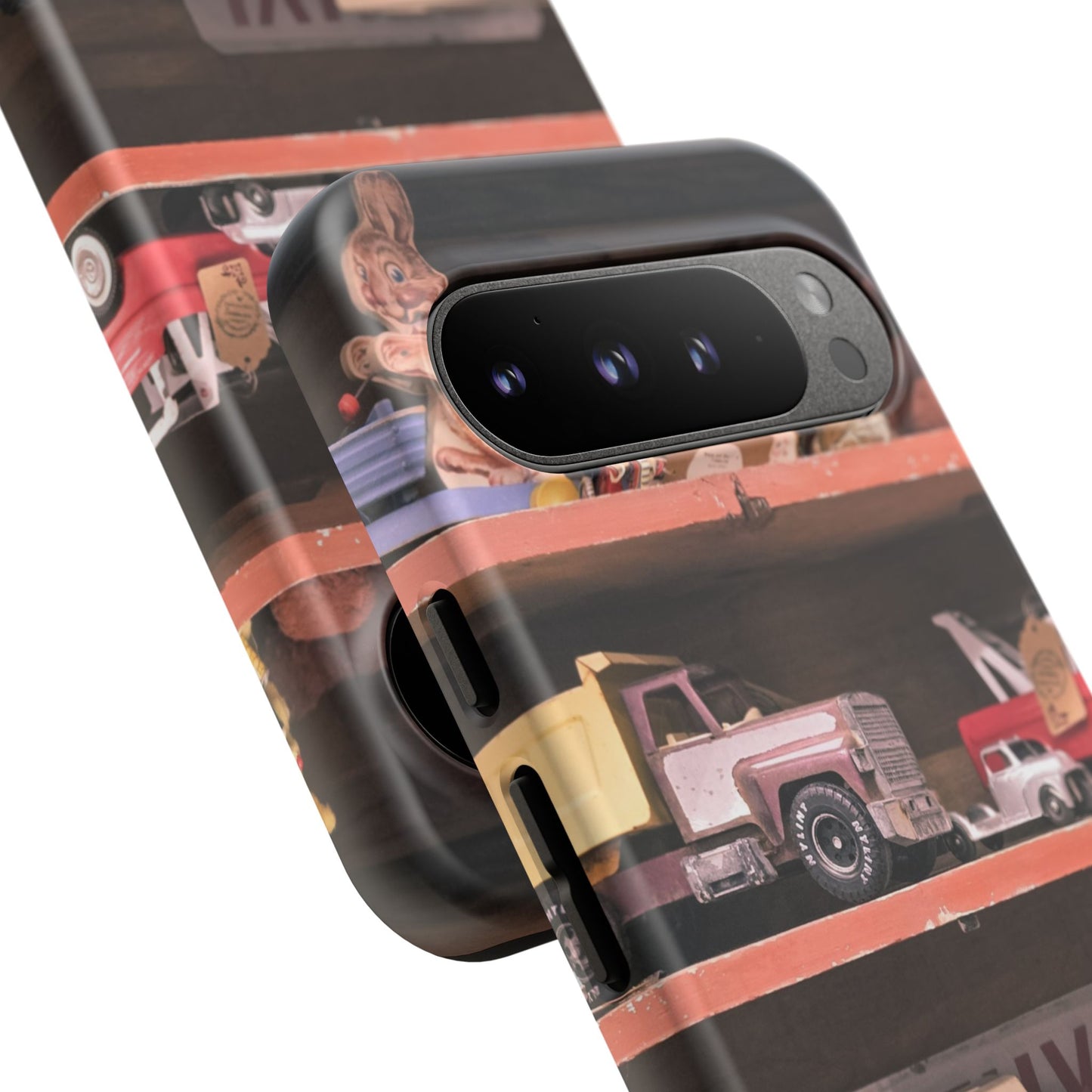 Vintage Toy Shelf Tough Phone Case, Nostalgic Collector Gift for iPhone, Samsung & Google Pixel