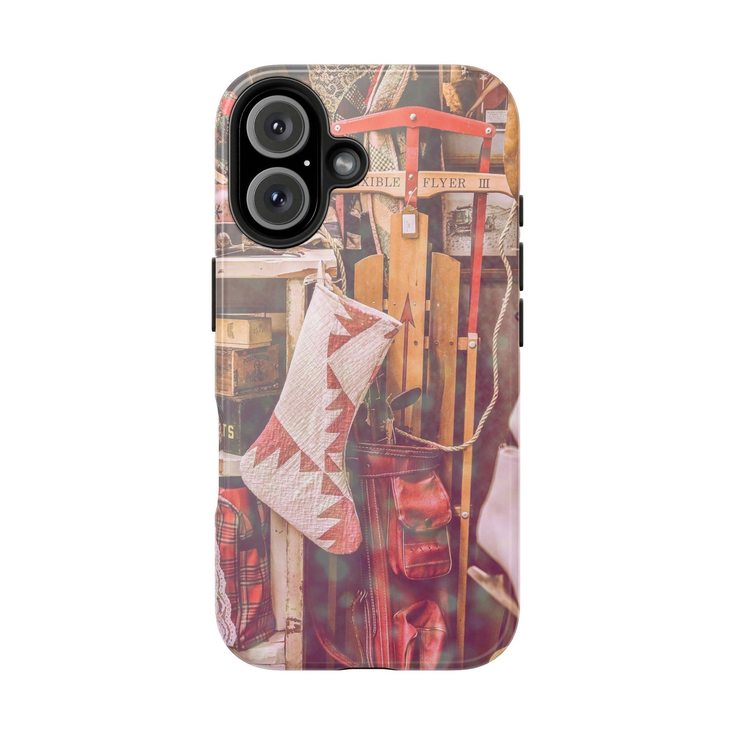 Vintage Ski Gear phone case | Retro winter sports collage