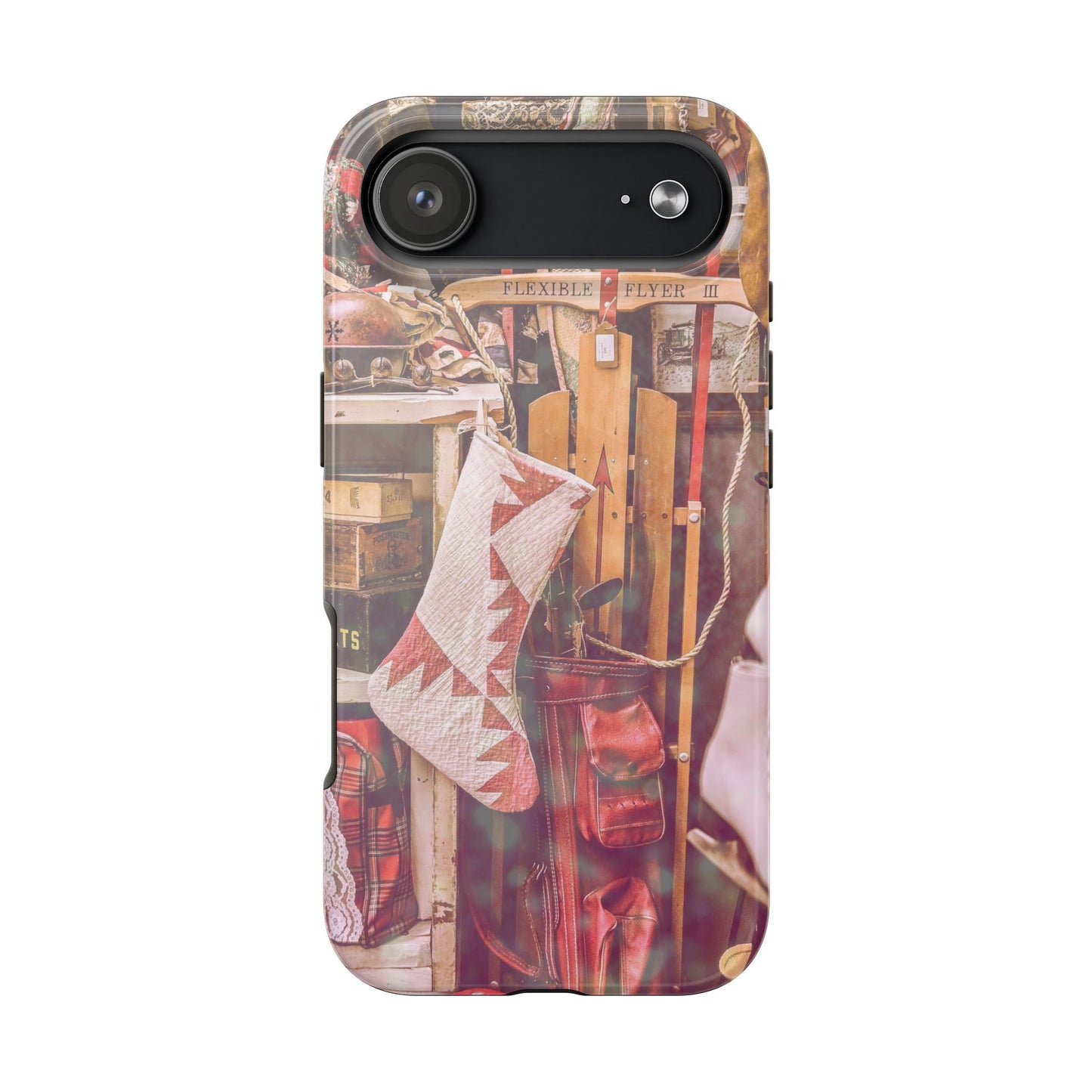 Vintage Ski Gear phone case | Retro winter sports collage