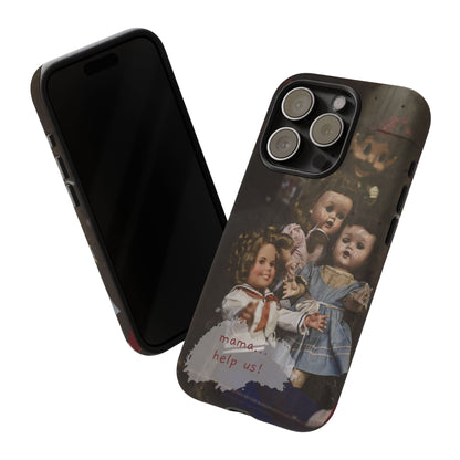 Personalized Creepy Doll Tough Phone Case – Gothic Vintage Graphic
