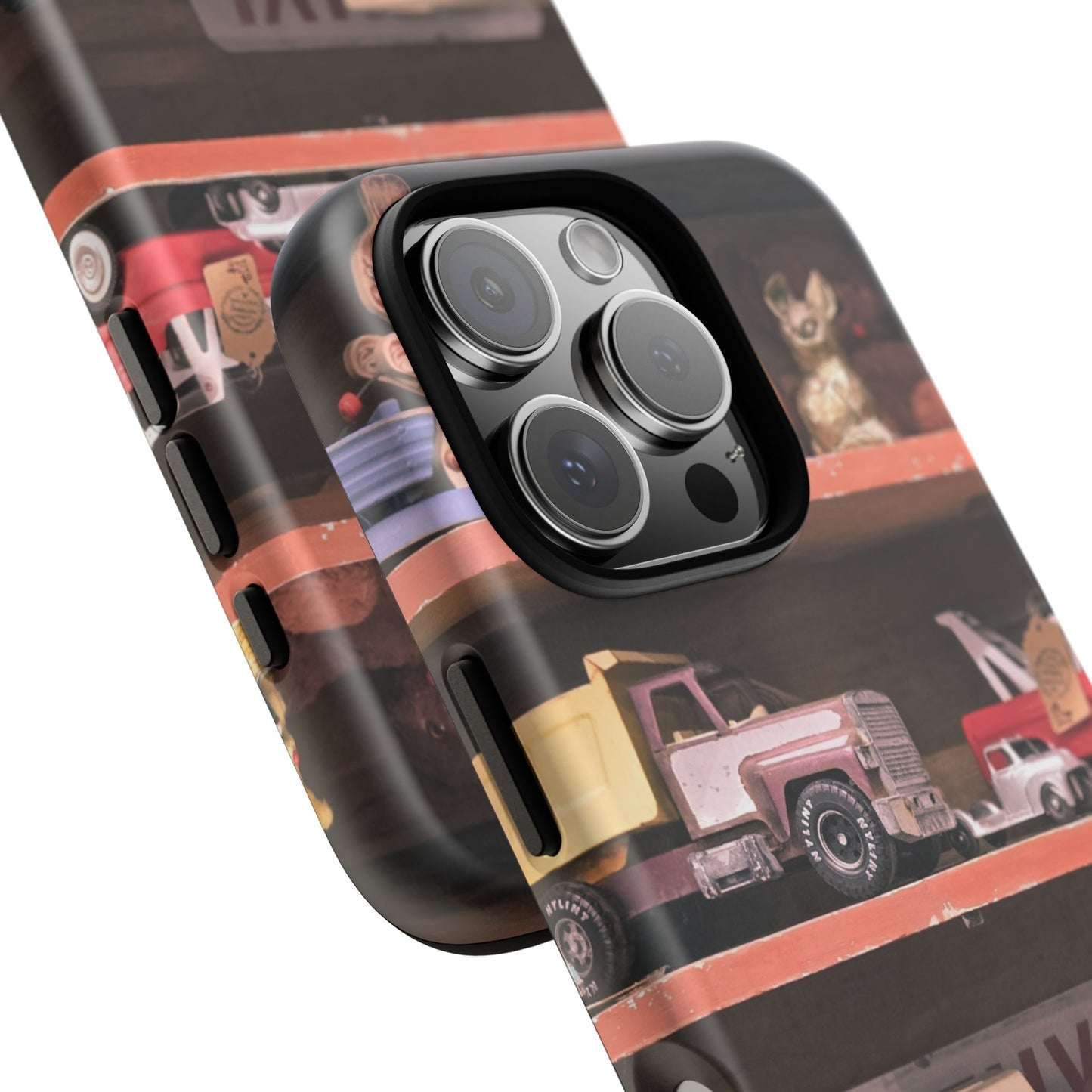 Vintage Toy Shelf Tough Phone Case, Nostalgic Collector Gift for iPhone, Samsung & Google Pixel