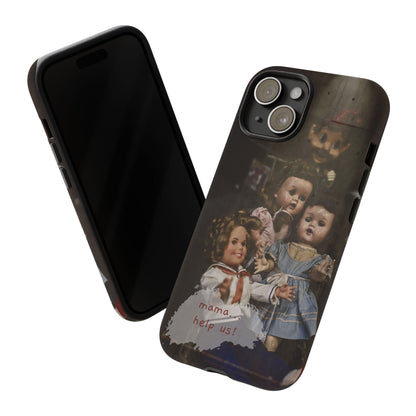 Personalized Creepy Doll Tough Phone Case – Gothic Vintage Graphic