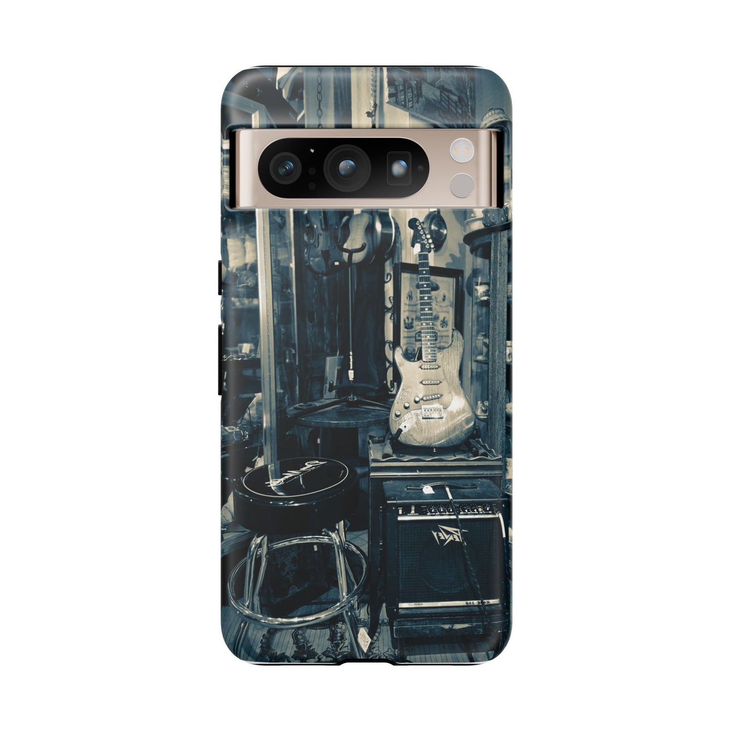 Guitar Vintage Phone Case, Tough Cases, Music Lover Gift, Rock & Roll Accessories, Unique Guitar Artwork, Phone Protection