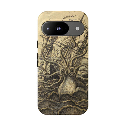 Vintage Kraken Tough Phone Case – Nautical Sea Monster Graphic