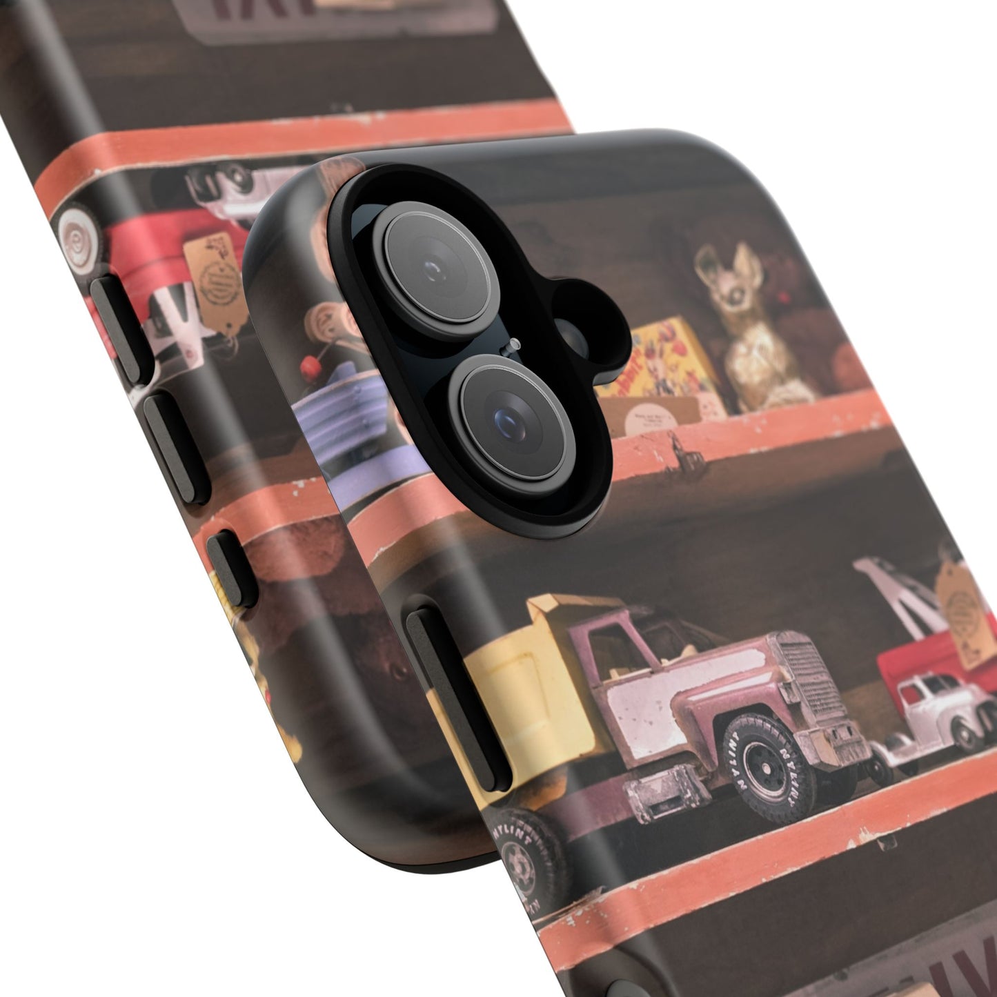 Vintage Toy Shelf Tough Phone Case, Nostalgic Collector Gift for iPhone, Samsung & Google Pixel