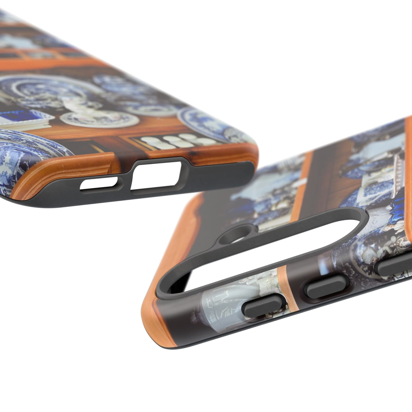 Blue & White China Tough Phone Case, Vintage Curio Shelf iPhone Samsung Google Pixel Cover