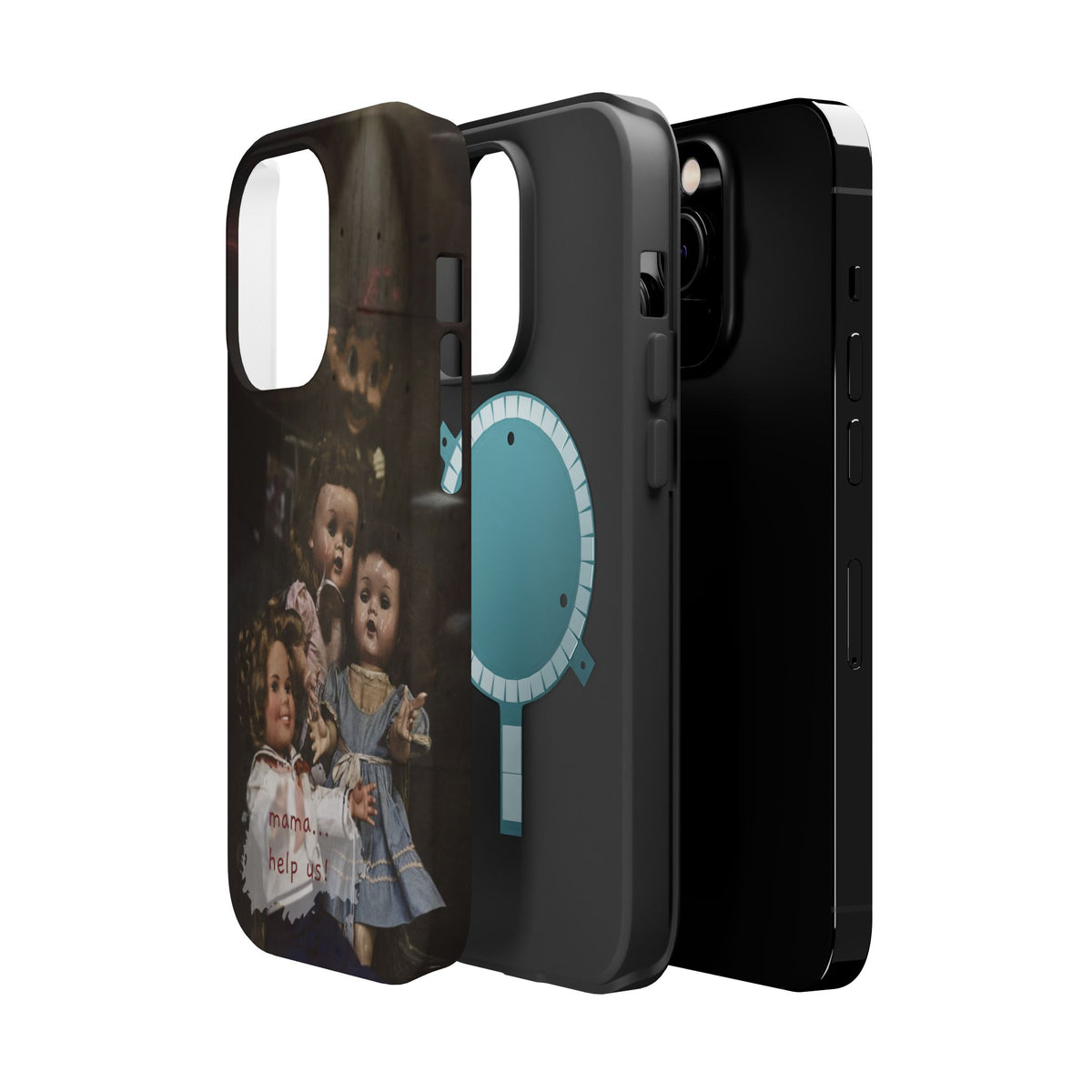 Personalized Creepy Doll MagSafe Tough Phone Case – Gothic Vintage Graphic