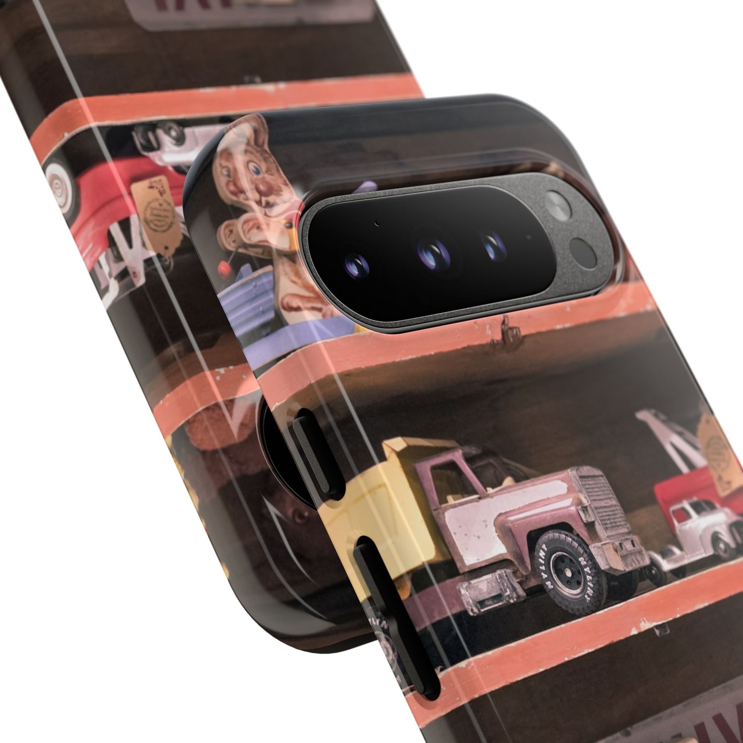 Vintage Toy Shelf Tough Phone Case, Nostalgic Collector Gift for iPhone, Samsung & Google Pixel