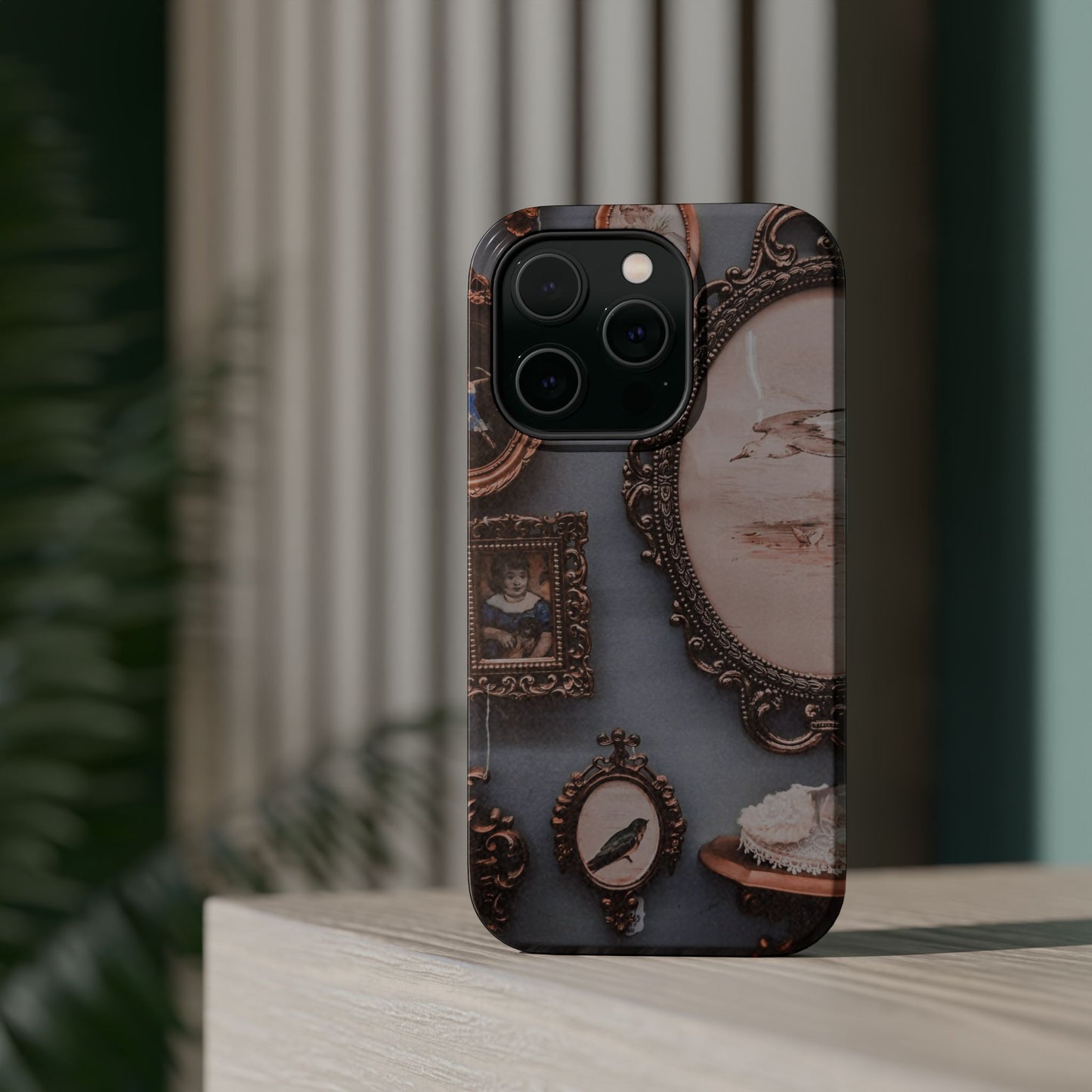 Vintage Frame Gallery Phone Case with MagSafe, Antique Wall Art Tough Case, Impact Resistant Protective Phone Cover