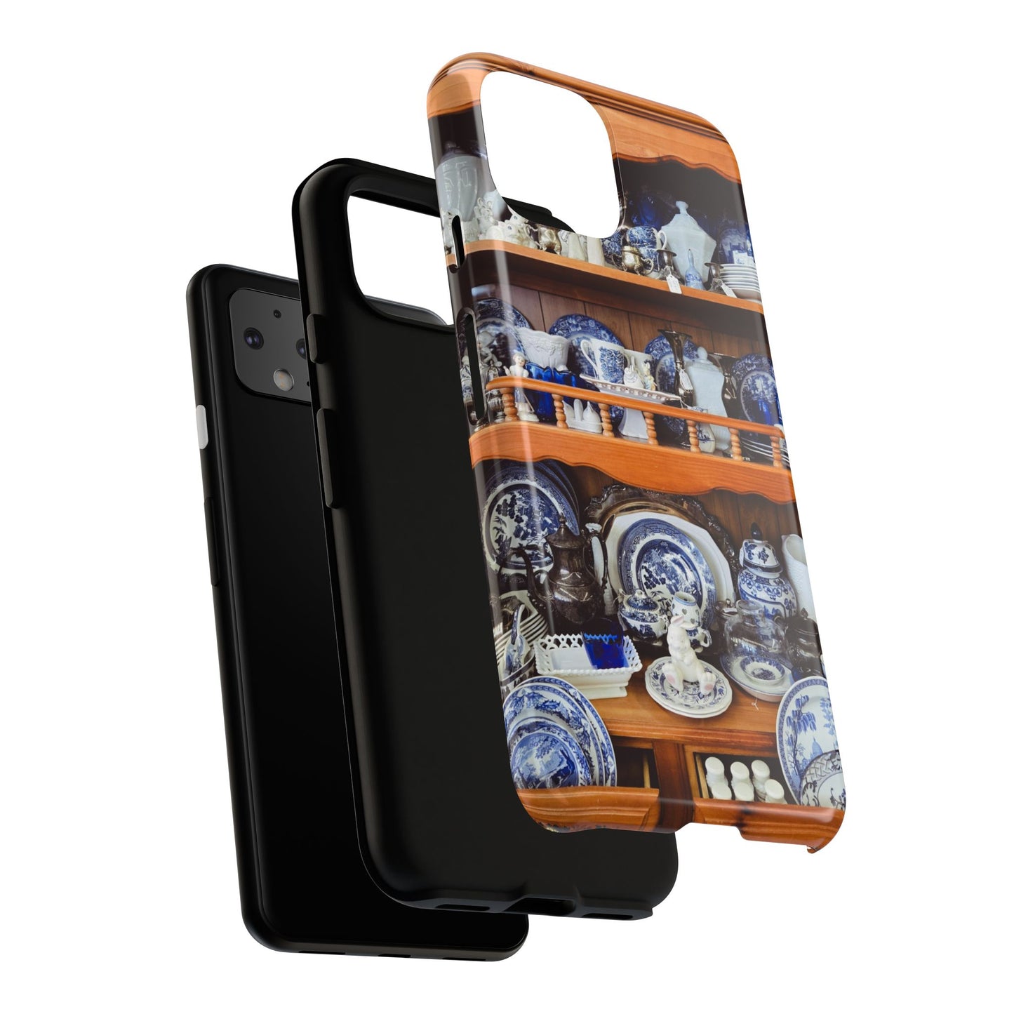 Blue & White Curio Charm Tough Phone Case. Classic China-Inspired Design with Timeless Elegance for Your iPhone, Samsung, or Google Pixel