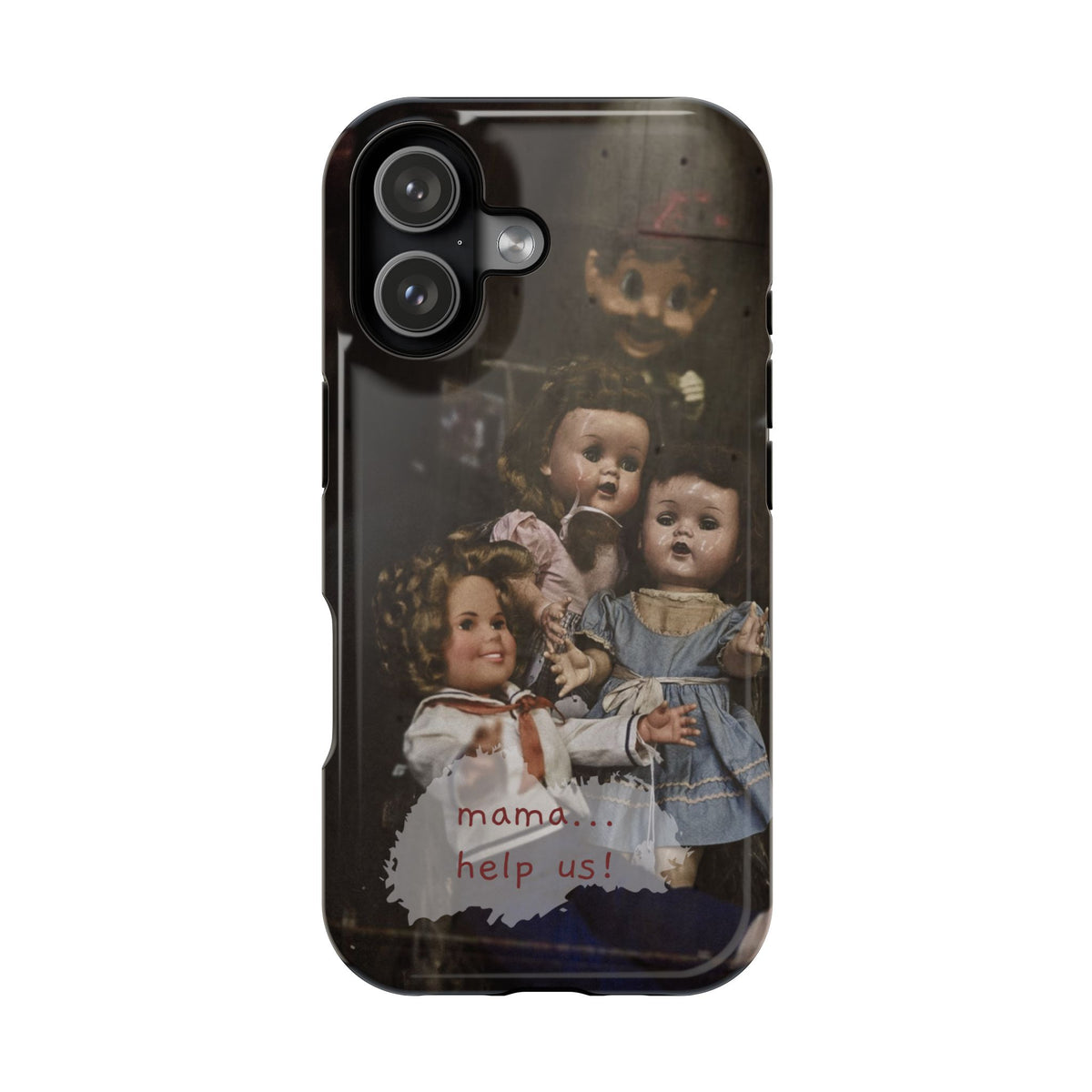 Personalized Creepy Doll MagSafe Tough Phone Case – Gothic Vintage Graphic