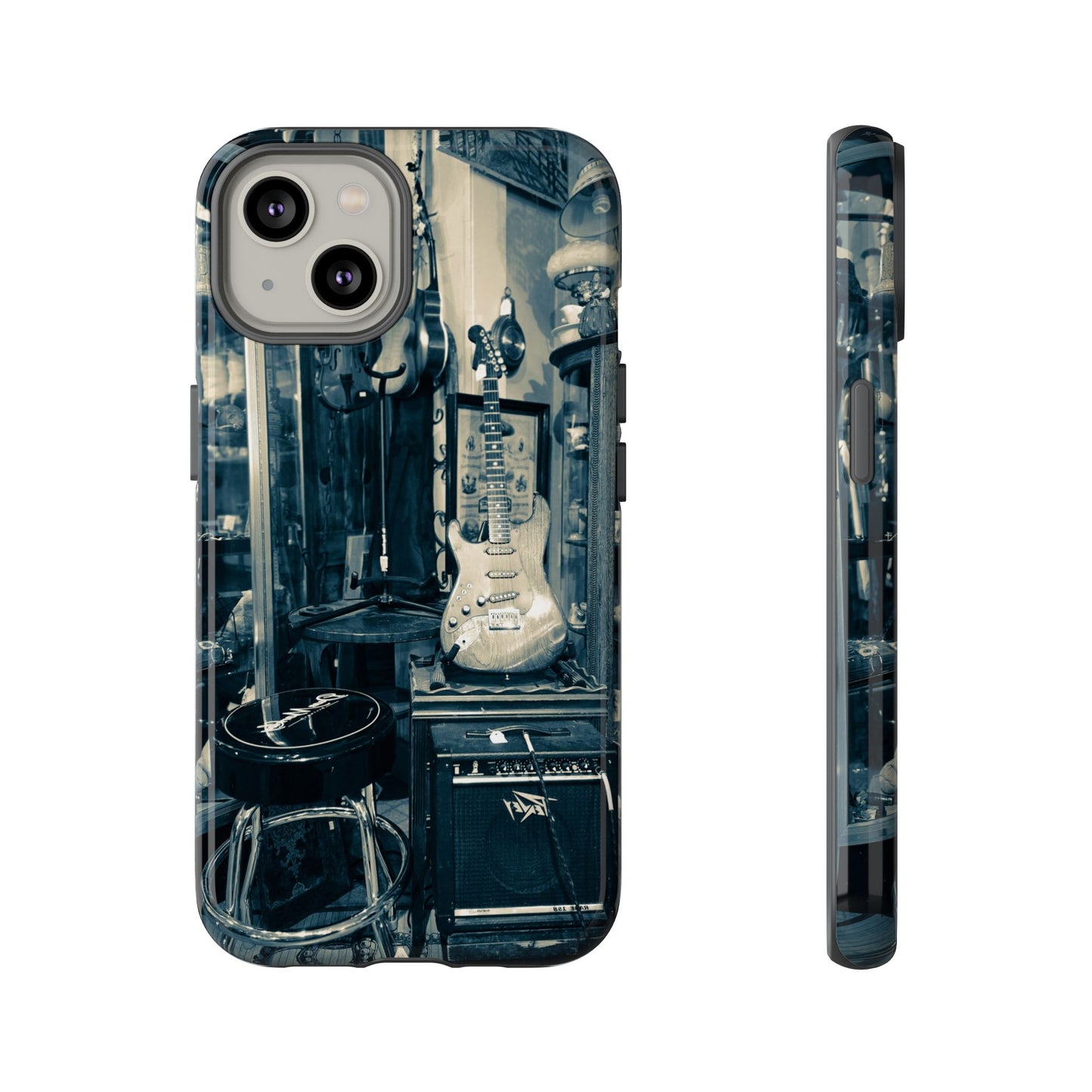 Guitar Vintage Phone Case, Tough Cases, Music Lover Gift, Rock & Roll Accessories, Unique Guitar Artwork, Phone Protection